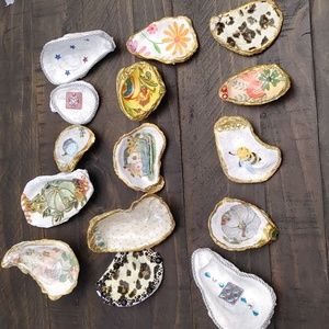 15 Total Lot #2-Oyster Shell Jewelry Dishes